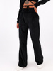 Welurowe spodnie z szerokimi nogawkami czarne C115 k01