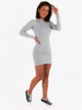 Bawełniana dopasowana sukienka mini z prążka szara c174 k01