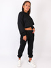 Dres swetrowy komplet bluza+spodnie ściągacze czarny b12 kk01