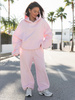 Dresowe bawełniane SPODNIE baggy baby pink E643