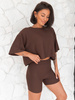 Dopasowane KOLARKI spodenki z wiscozy czekoladowe X200 k01