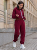 Dresowy bawełniany KOMPLET bluza kangurka z kapturem i spodnie klasyczny krój bordowy X305 k01