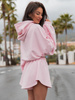 Bawełniane dresowe asymetryczne krótkie SPODENKI szorty baby pink X53