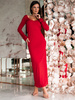Elegancka maxi SUKIENKA z głębokim dekoltem czerwona E260 k01