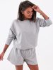 Dresowy kombinezon dekolt v krótkie spodenki szary b95 kk01