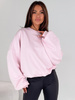 Bawełniana dresowa oversizowa BLUZA bez kaptura baby pink E528 k01