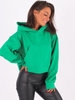 KRÓTKA DRESOWA BLUZA KANGURKA Z KAPTUREM zielona B166