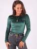Welurowa bluzka body zielone b203 k01