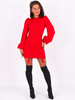 Bawełniana sukienka marszczona z prążka czerwona B270 k01