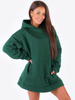 DRESOWA SUKIENKA BLUZA KANGURKA Z KAPTUREM zielona B172 k01