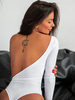 Dopasowane BODY z wycięciem na plecach białe D570 k01