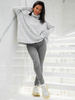 Oversizowy SWETER z golfem szary melanż K285 k01