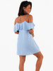 Sukienka hiszpanka opuszczana na ramiona baby blue c314 k01