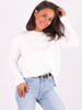Basic bawełniana bluzka długi rękaw oversize biała B220 k01