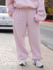 Dresowe bawełniane SPODNIE baggy baby pink E643