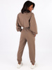 Dresowy komplet krótka oversizowa bluza + spodnie cappuccino C109 k01