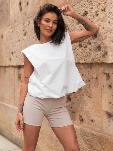 Bawełniane dopasowane KOLARKI z prążkowanej dzianiny stone X153 k01