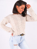 Sweter warkocze oversize beżowy k04