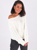 Sweter warkocze oversize ecru k04