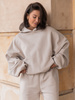 Viralowa Dresowa bawełniana BLUZA z kapturem oversize szeroka stone E644