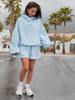Bawełniane dresowe krótkie SPODENKI szorty baggy baby blue X52 k01