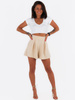 Eleganckie krótkie spodenki szorty beżowe c203 k01