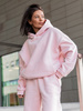 Dresowa bawełniana BLUZA z kapturem kangurka o klasycznym kroju baby pink X350