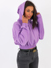 Dresowa krótka bluza z kapturem liliowa b30 kk01