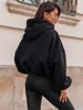 Szeroka luźna BLUZA z kapturem oversize czarna E348 k01