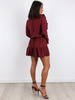 Rozkloszowana sukienka z falbankami bordowa a241 k01