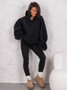 Dresowa bawełniana BLUZA z kapturem oversize szeroka czarna E644