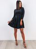 WELUROWA ROZKLOSZOWANA SUKIENKA  czarna A269 k01