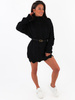 Tunika sukienka swetrowa z golfem splot warkocze czarny 3567