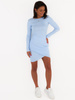 Bawełniana sukienka kopertowy dół z prążka baby blue a263 k01