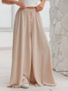 Maxi SPÓDNICA SPODNIE szeroka ze zwiewnej tkaniny strukturalnej beżowa X62 k01