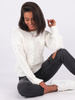 Sweter warkocze oversize ecru k04