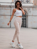Dopasowane bawełniane SPODNIE LEGGINSY push up beżowe D525 k01