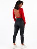 Elegancka bluzka sznurowana na plecach czerwona c363 k01