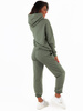 Komplet dresowy bluza z kapturem i luźne spodnie khaki c337 k01