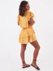 Asymetryczna sukienka z falbankami żółta w cętki b62 kk01