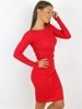 Bawełniana dopasowana midi sukienka z prążka czerwona a8 k01