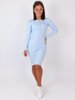 Bawełniana dopasowana sukienka szwy na wierzchu z prążka baby blue b24 kk01