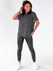 Bawełniany basicowy t-shirt oversize z krótkim rękawem w paski czarno białe d121 k01