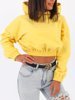 Dresowa krótka bluza z kapturem żółta b30 kk01