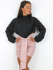 ELEGANCKA KOSZULA ZE STÓJKĄ czarna X195 k01