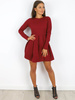 ELEGANCKA ROZKLOSZOWANA SUKIENKA burgund X162 k01