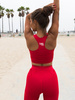 STANIK SPORTOWY CROP TOP KRÓTKI czerwony G03 k01