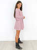 SWETER SUKIENKA ROZKLOSZOWANA DEKOLT ŁÓDKA brudny róż X154 k01