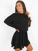 SWETER SUKIENKA ROZKLOSZOWANA DEKOLT ŁÓDKA czarny X154 k01