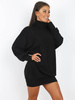 SWETER SUKIENKA Z GOLFEM OVERSIZE czarna X183 k01